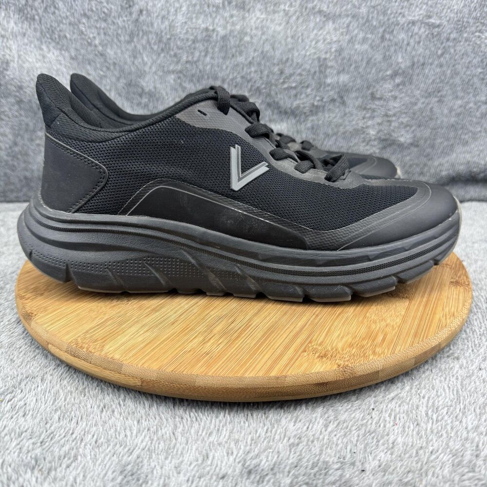 VIONIC Walk Max Walking Sneaker Mens 12 Black Gray Lace Up Orthotic Support Shoe